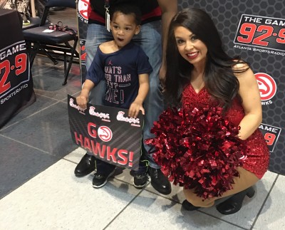 Kayden with Atlanta Hawks Cheerleader